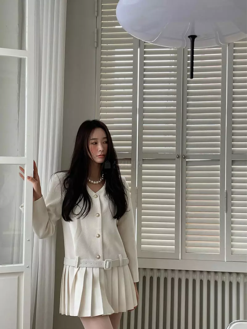 Chapter - Korean Women Fashion - #momslook - Twid Pleats One-piece - 3
