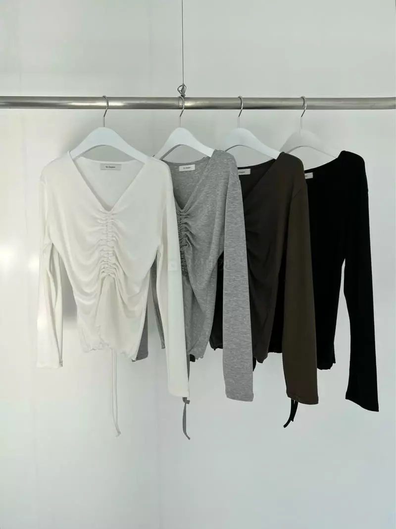 Chapter - Korean Women Fashion - #momslook - Slim Shirring Tee - 8