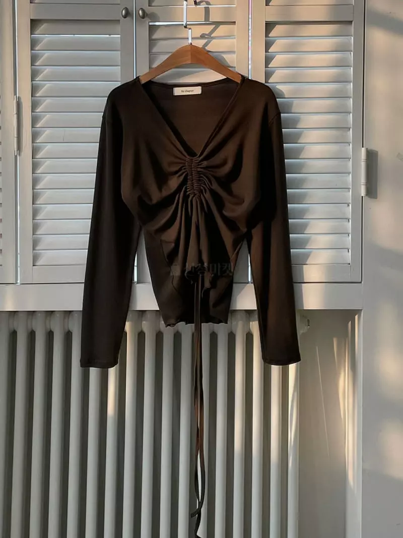 Chapter - Korean Women Fashion - #restrostyle - Slim Shirring Tee - 3