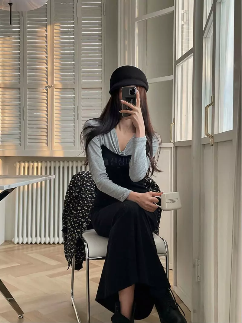 Chapter - Korean Women Fashion - #vintageinspired - Knit Rib One-piece - 7