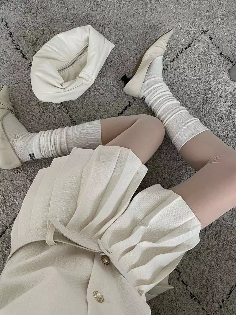 Chapter - Korean Women Fashion - #momslook - Twid Pleats One-piece - 4