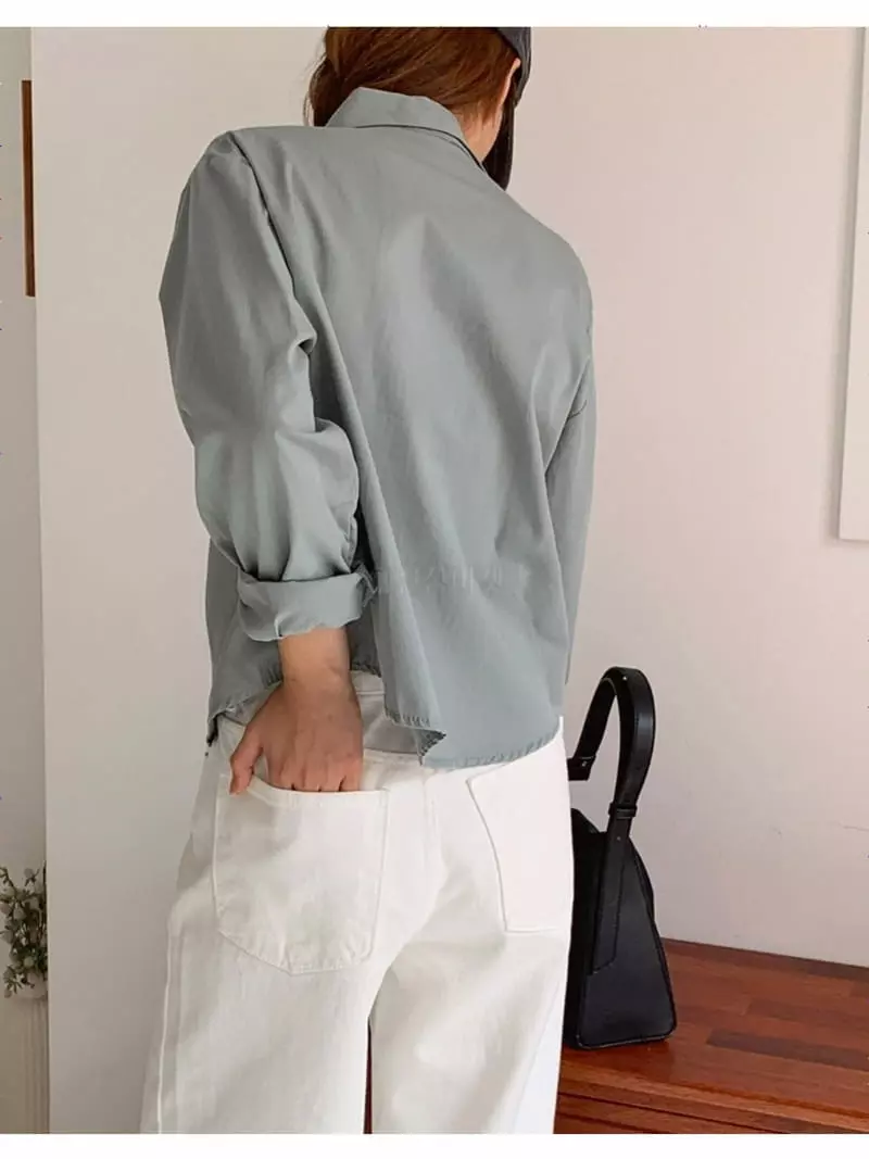 Chemi - Korean Women Fashion - #momslook - Hana Crop Shirt - 2