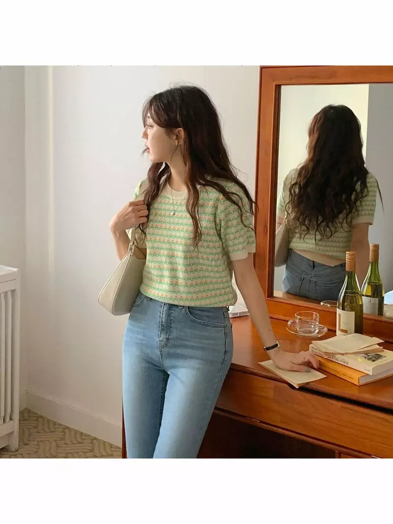 Chemi - Korean Women Fashion - #shopsmall - Jenny Knit Tee - 5