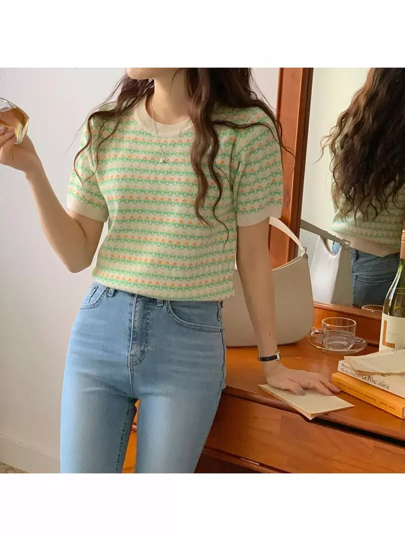 Chemi - Korean Women Fashion - #vintagekidsstyle - Jenny Knit Tee