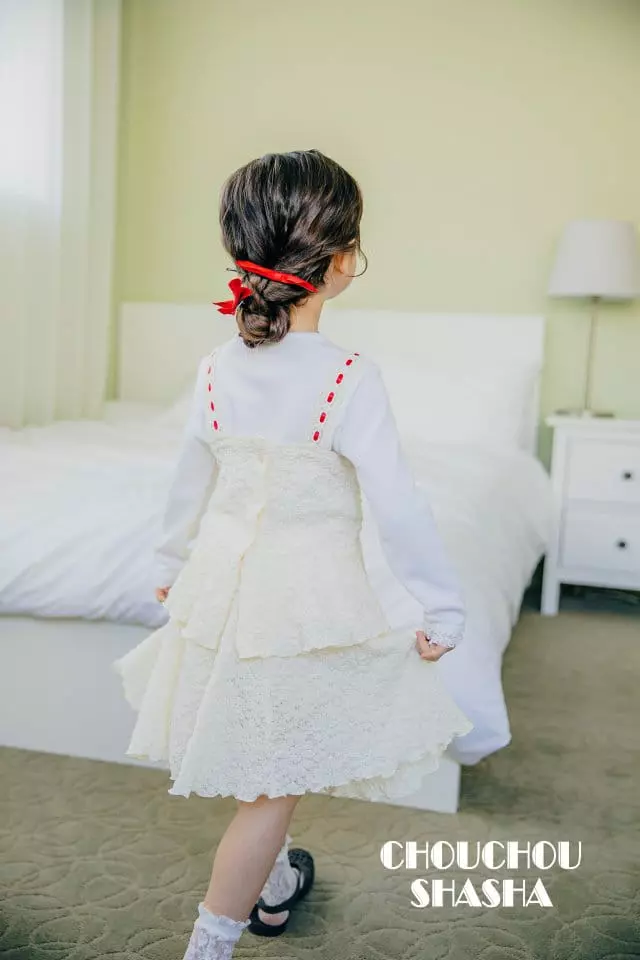 Chouchou Shasha - Korean Children Fashion - #designkidswear - Lace Top Bottom Set - 4