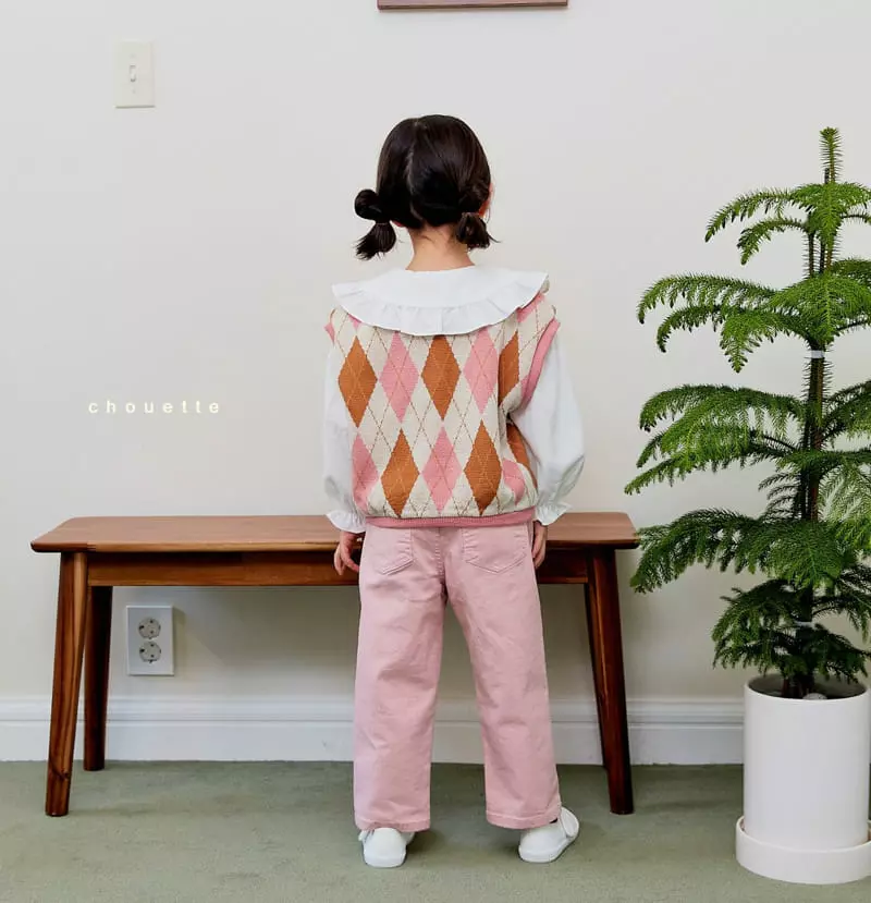 Chouette - Korean Children Fashion - #designkidswear - Argyle Knit Vest - 5