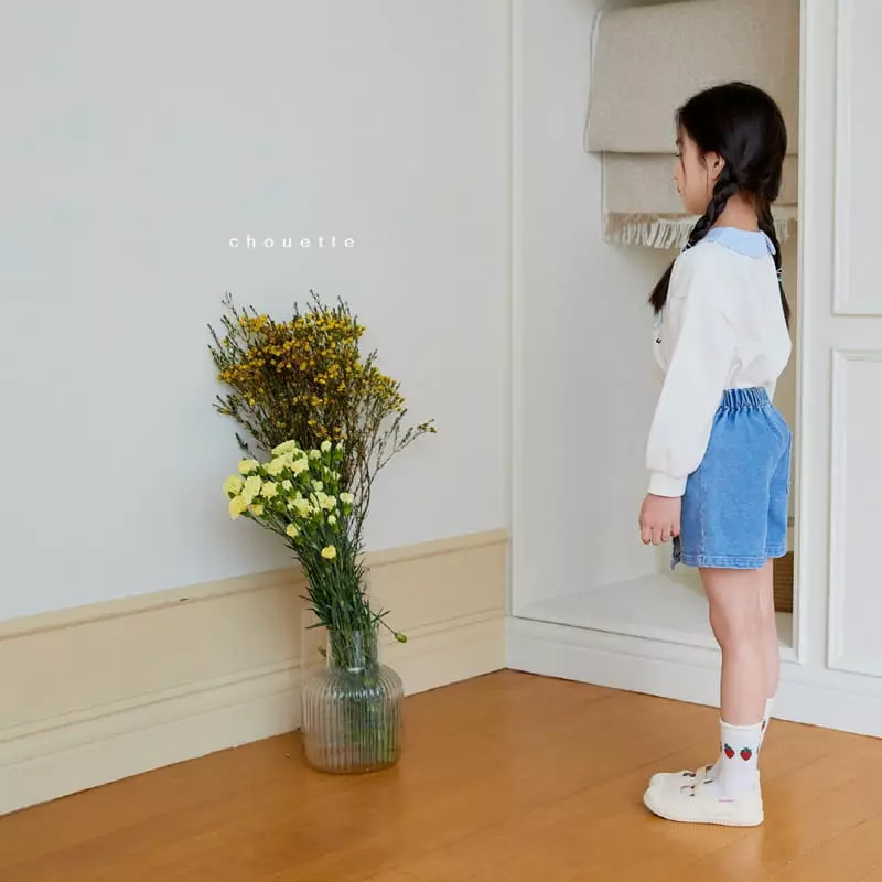 Chouette - Korean Children Fashion - #kidsshorts - Denim Wrap Curot Pants - 5