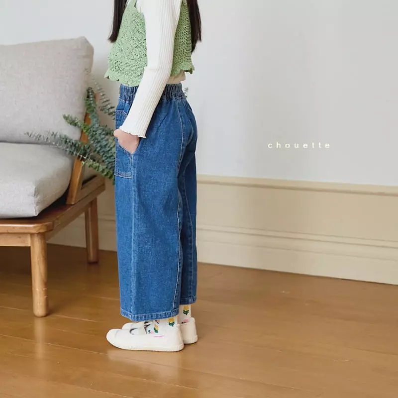 Chouette - Korean Children Fashion - #littlefashionista - Pocket Wide Jeans