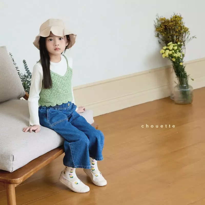 Chouette - Korean Children Fashion - #minifashionista - Pocket Wide Jeans - 4