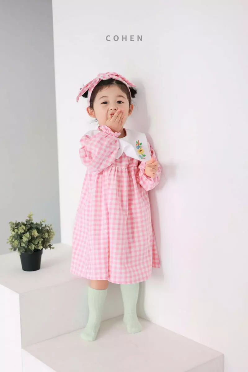 Cohen - Korean Children Fashion - #childofig - Check Embrodiery One-piece - 7