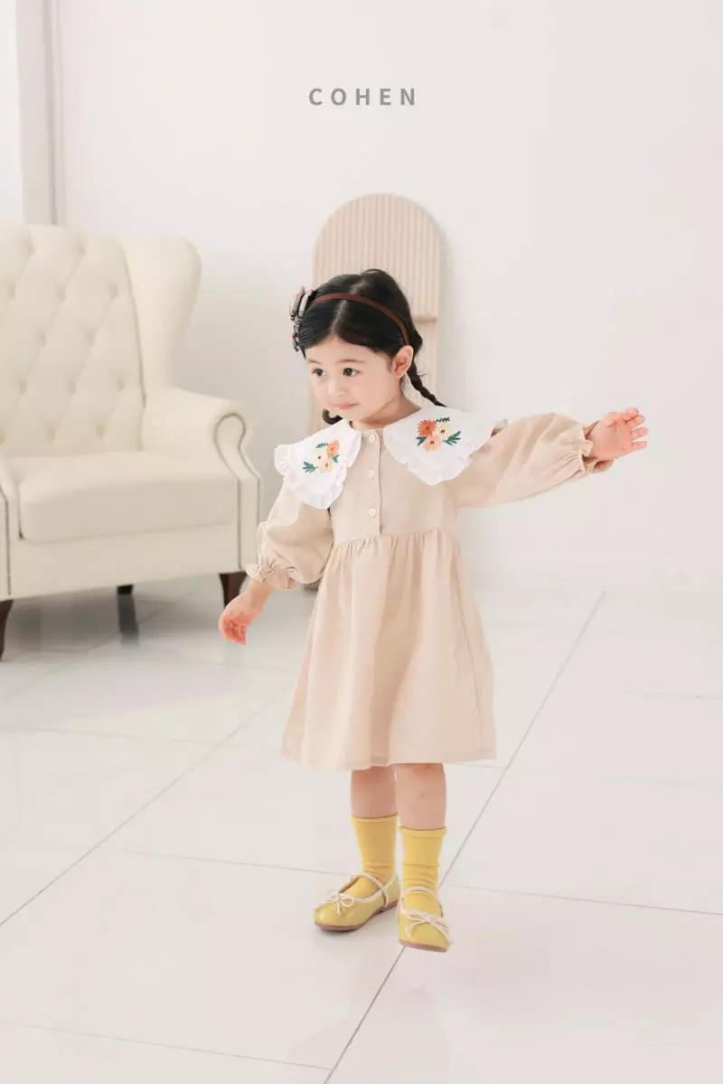 Cohen - Korean Children Fashion - #kidsstore - Embrodiery Button One-piece - 4