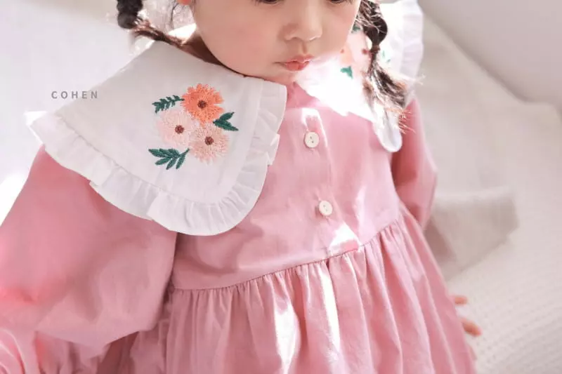 Cohen - Korean Children Fashion - #minifashionista - Embrodiery Button One-piece - 8