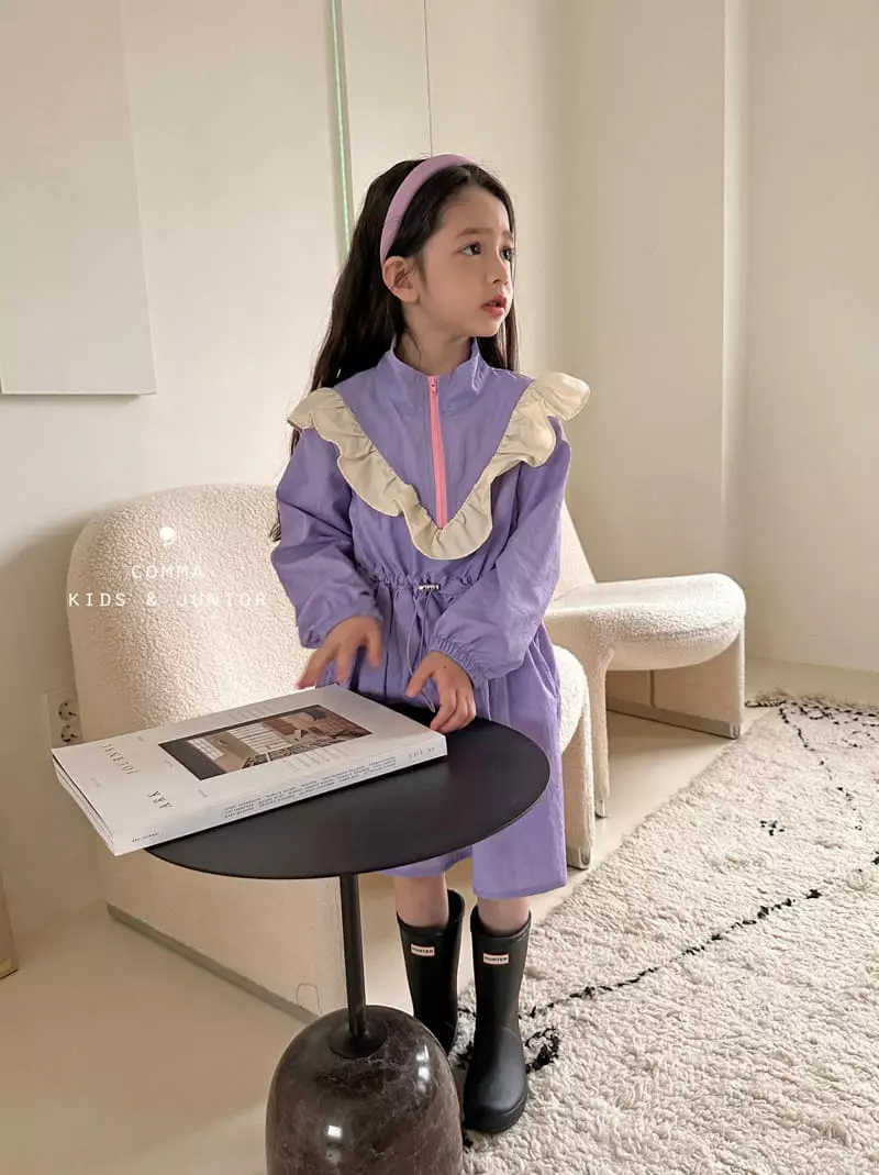 Comma - Korean Children Fashion - #childrensboutique - V Frill One-piece - 2