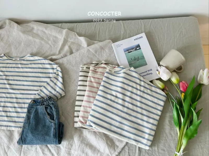 Concocter - Korean Children Fashion - #discoveringself - Mom See Pretty Stripes Tee - 6