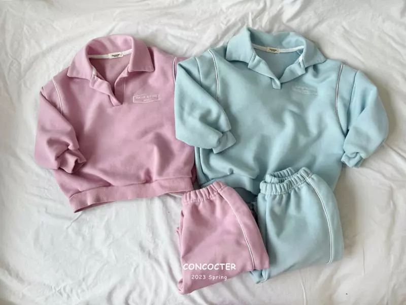 Concocter - Korean Children Fashion - #kidsstore - Mom Sophistication Piping Top Bottom Set - 4