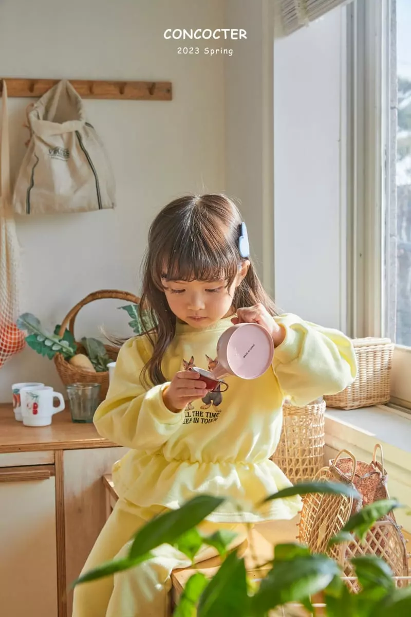 Concocter - Korean Children Fashion - #kidzfashiontrend - Barnie Frill Top Bottom Set - 2