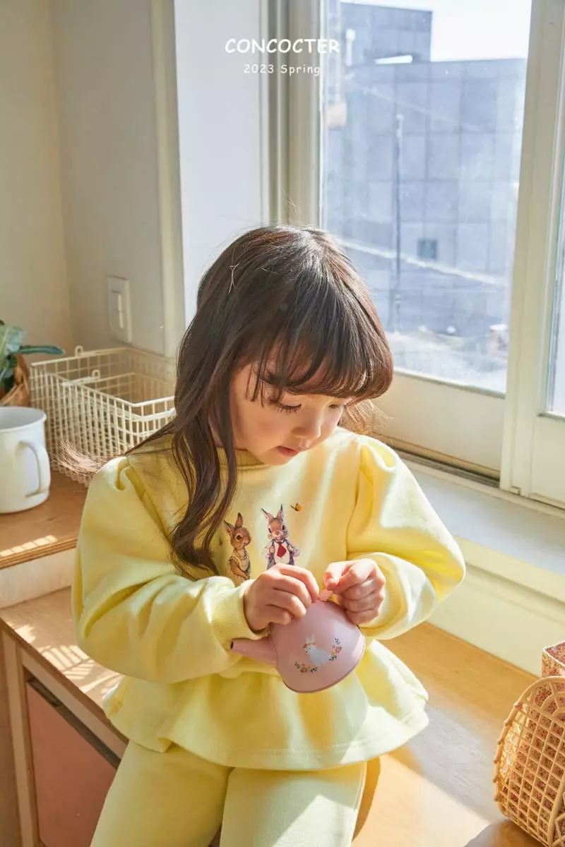 Concocter - Korean Children Fashion - #Kfashion4kids - Barnie Frill Top Bottom Set - 4