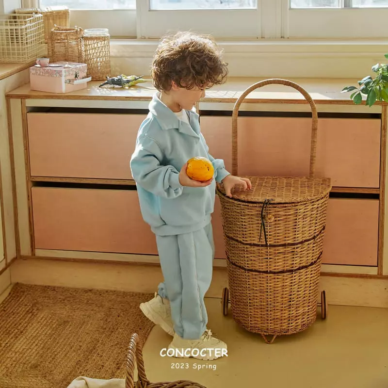 Concocter - Korean Children Fashion - #magicofchildhood - Sophistication Piping Top Bottom Set - 6