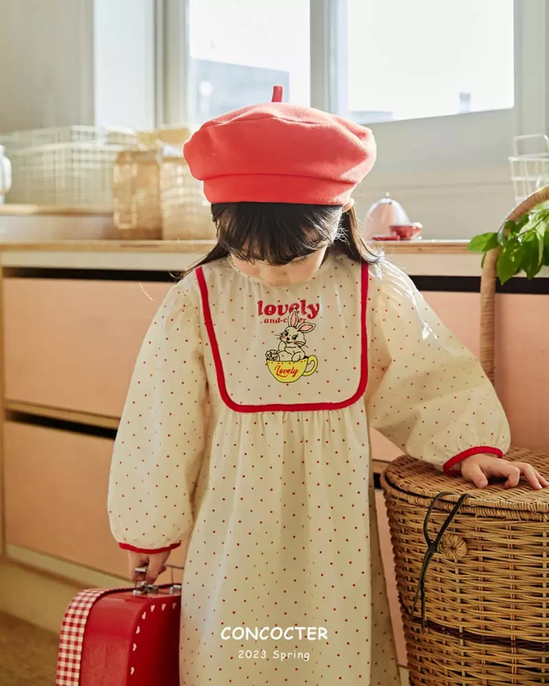 Concocter - Korean Children Fashion - #magicofchildhood - Lovely Barnie Dot One-piece - 3