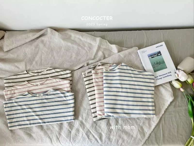 Concocter - Korean Children Fashion - #stylishchildhood - Mom See Pretty Stripes Tee - 2