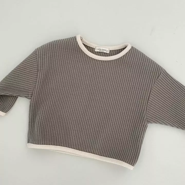Cotton House - Korean Baby Fashion - #babygirlfashion - Waffle Piping Tee - 2