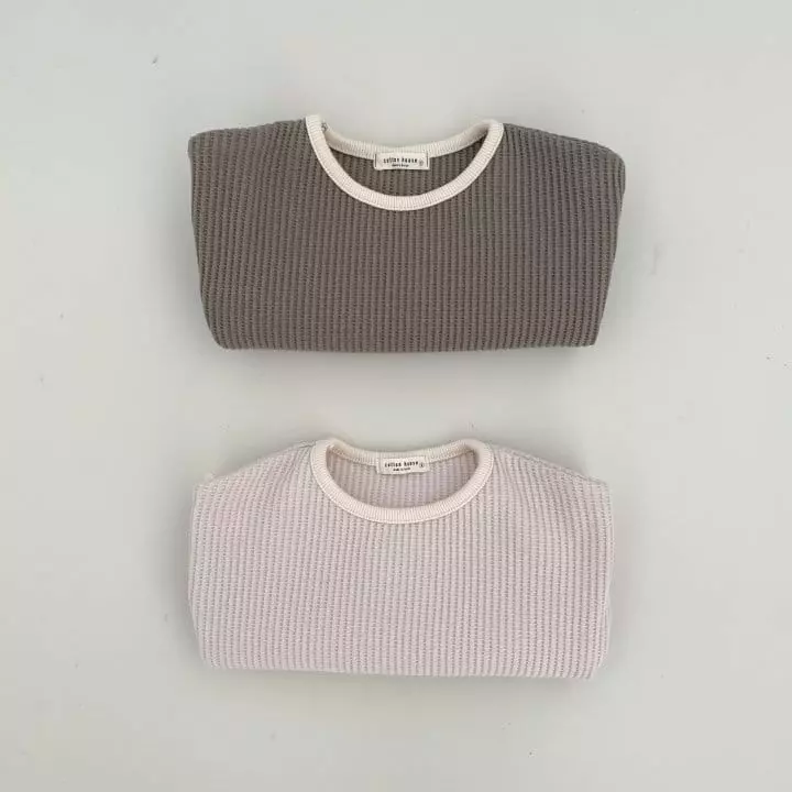 Cotton House - Korean Baby Fashion - #babylifestyle - Waffle Piping Tee - 4