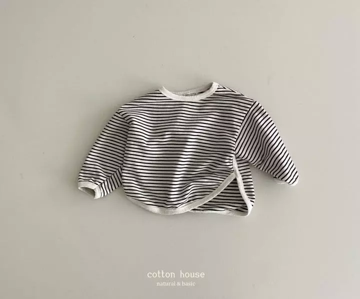 Cotton House - Korean Children Fashion - #childofig - Stripes Slit Tee - 3