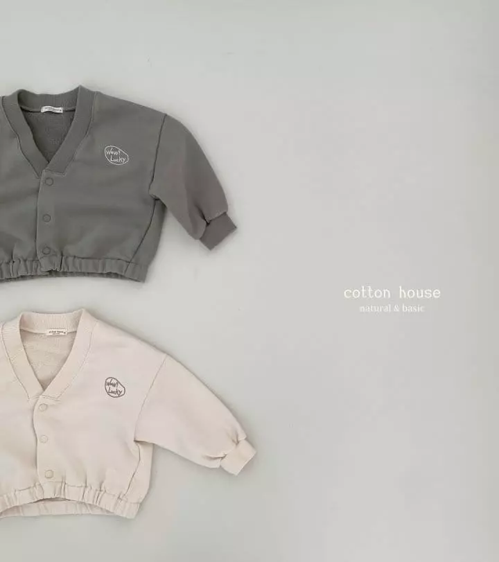 Cotton House - Korean Children Fashion - #childofig - Lucky V Neck Cardigan