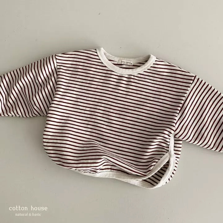 Cotton House - Korean Children Fashion - #littlefashionista - Stripes Slit Tee - 12