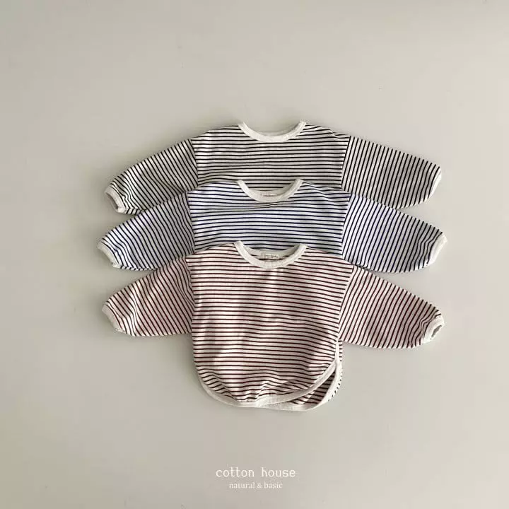 Cotton House - Korean Children Fashion - #toddlerclothing - Stripes Slit Tee
