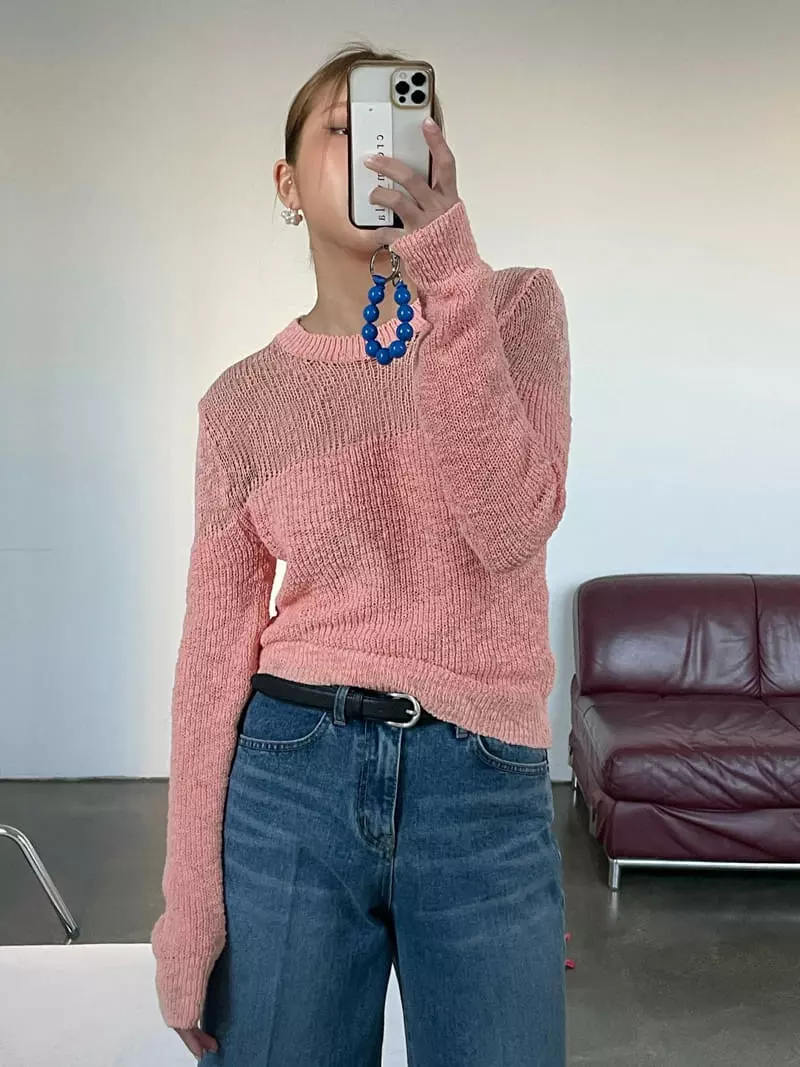 Creamvilla - Korean Women Fashion - #momslook - Cona See Through Knit Tee - 2