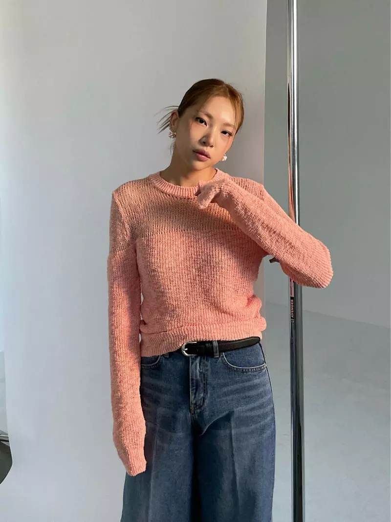 Creamvilla - Korean Women Fashion - #womensfashion - Cona See Through Knit Tee