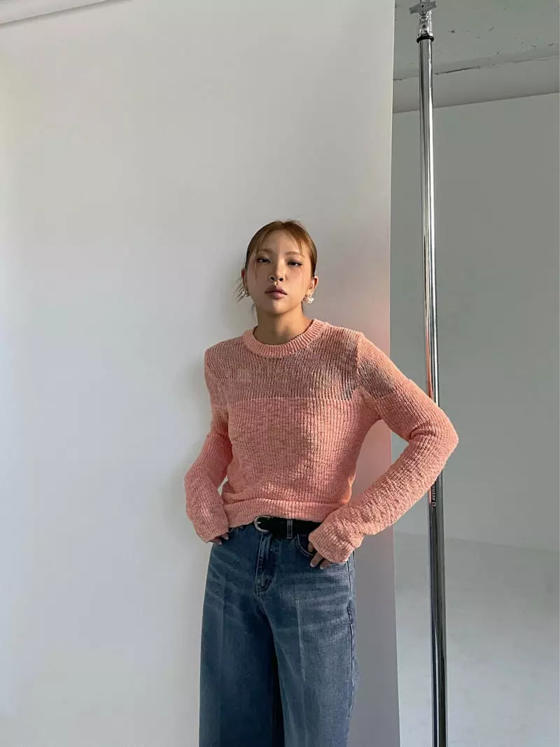 Creamvilla - Korean Women Fashion - #womensfashion - Cona See Through Knit Tee - 3