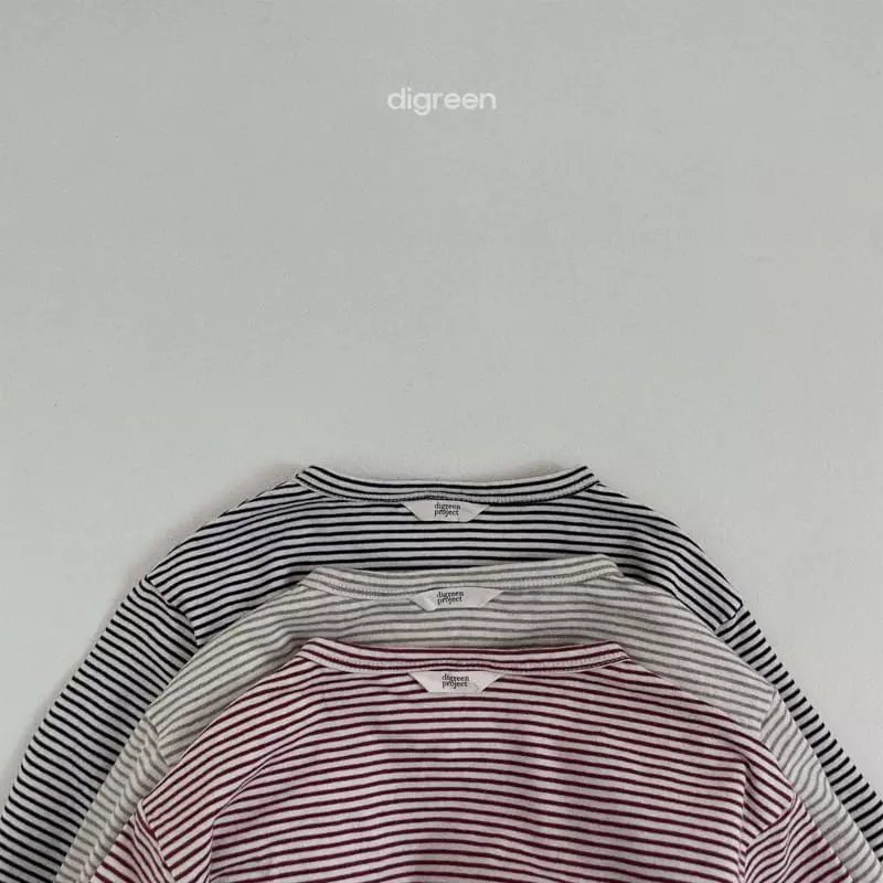 Digreen - Korean Children Fashion - #prettylittlegirls - Stripes Gibong Tee - 2