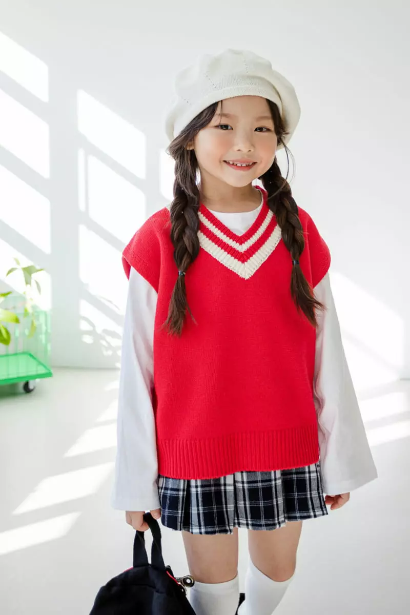 Dore Dore - Korean Children Fashion - #kidsstore - Spring Check Wrinkle Skirt Pants - 11