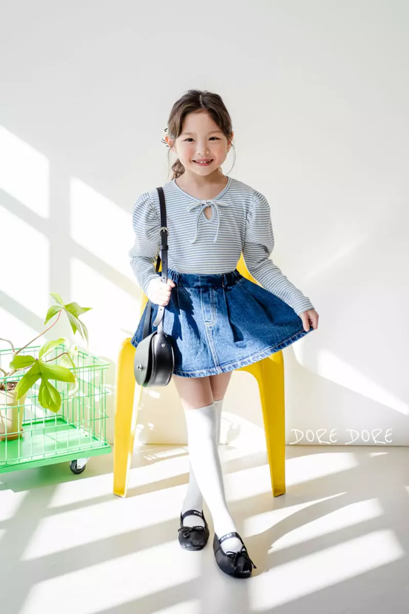 Dore Dore - Korean Children Fashion - #minifashionista - Spring Ribbon Shirring Tee