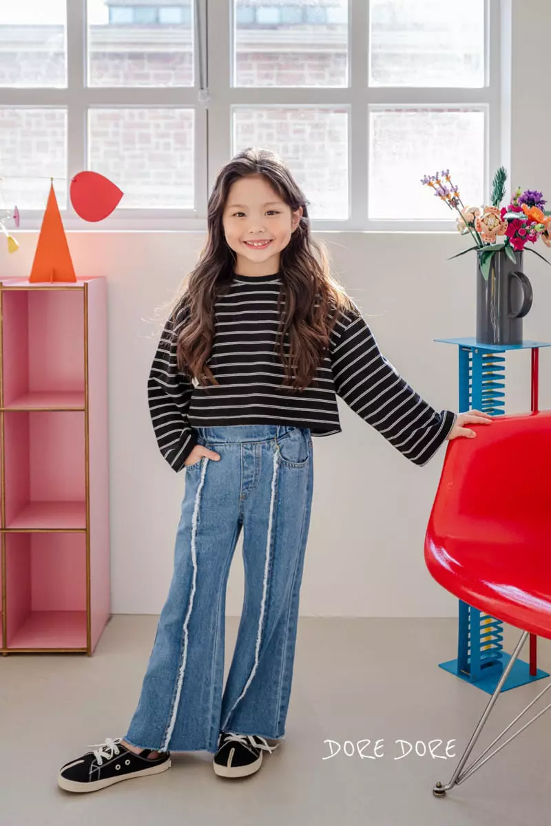 Dore Dore - Korean Children Fashion - #prettylittlegirls - Stripes Giny Sweatshirt - 10