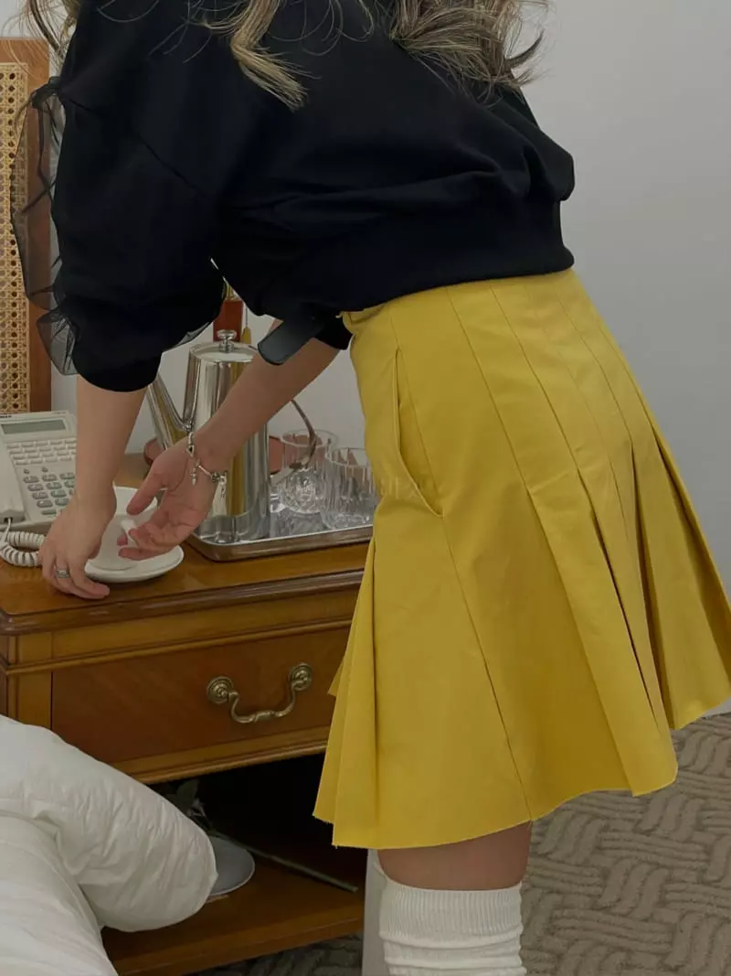 Douze - Korean Women Fashion - #momslook - Deggi Wrinkle Skirt - 6