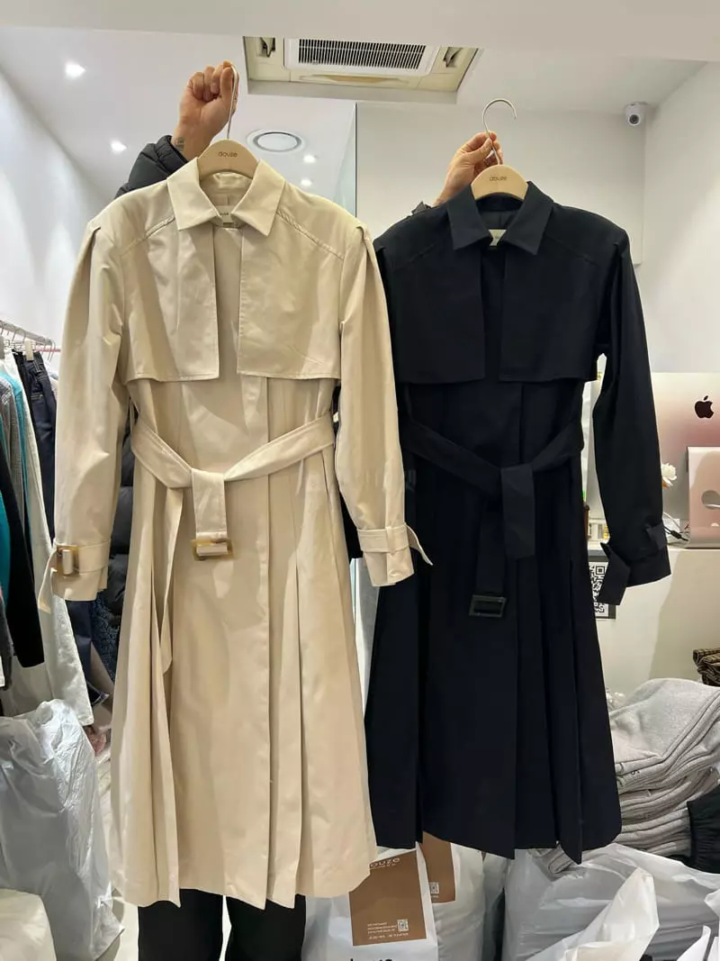 Douze - Korean Women Fashion - #momslook - Shelling Trench Coat Jacket - 10