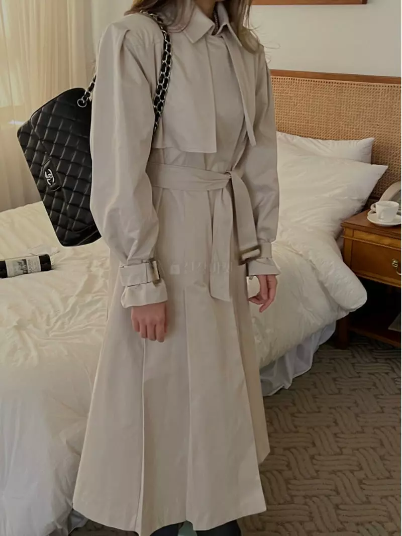 Douze - Korean Women Fashion - #momslook - Shelling Trench Coat Jacket - 3