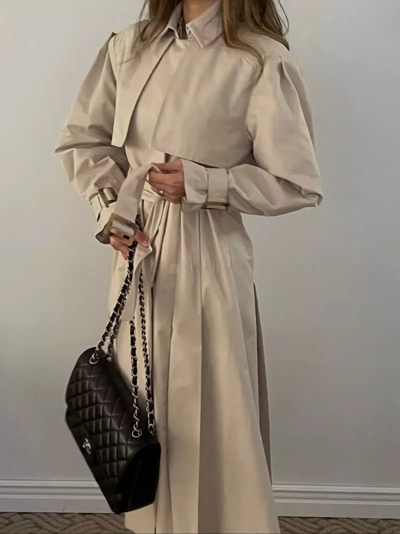 Douze - Korean Women Fashion - #womensfashion - Shelling Trench Coat Jacket - 2
