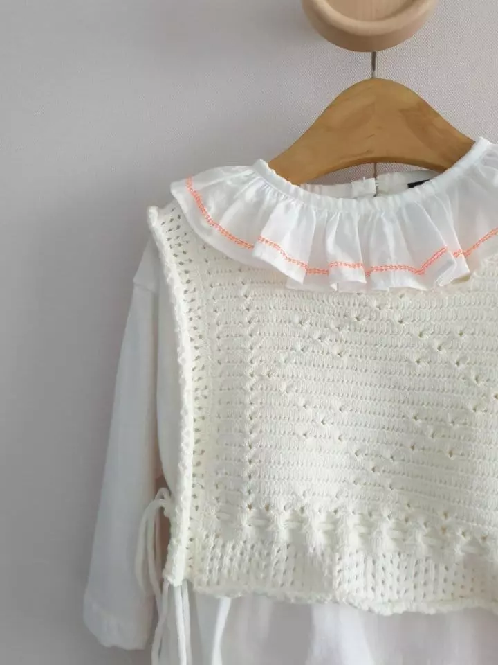 Eclair - Korean Children Fashion - #prettylittlegirls - Blang Vest Knit Tee - 6