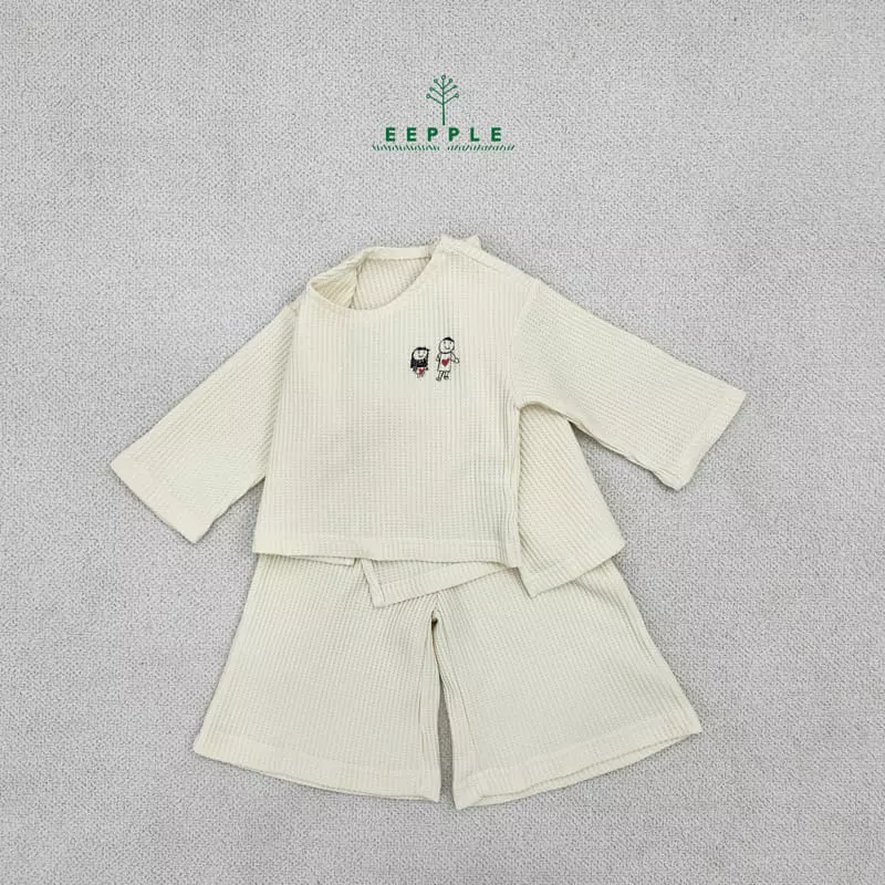 Eepple - Korean Children Fashion - #childofig - Danjjack Waffle Top Bottom Set - 2