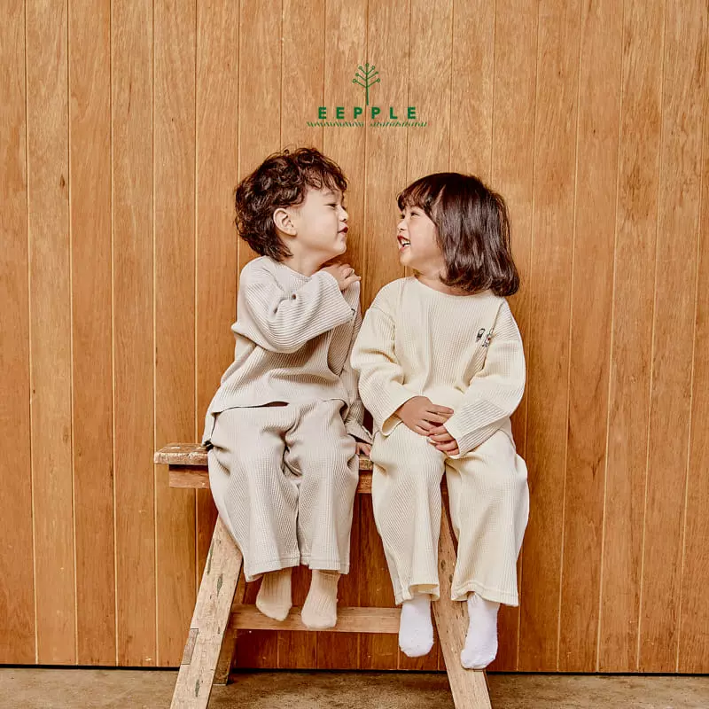Eepple - Korean Children Fashion - #childofig - Danjjack Waffle Top Bottom Set - 3