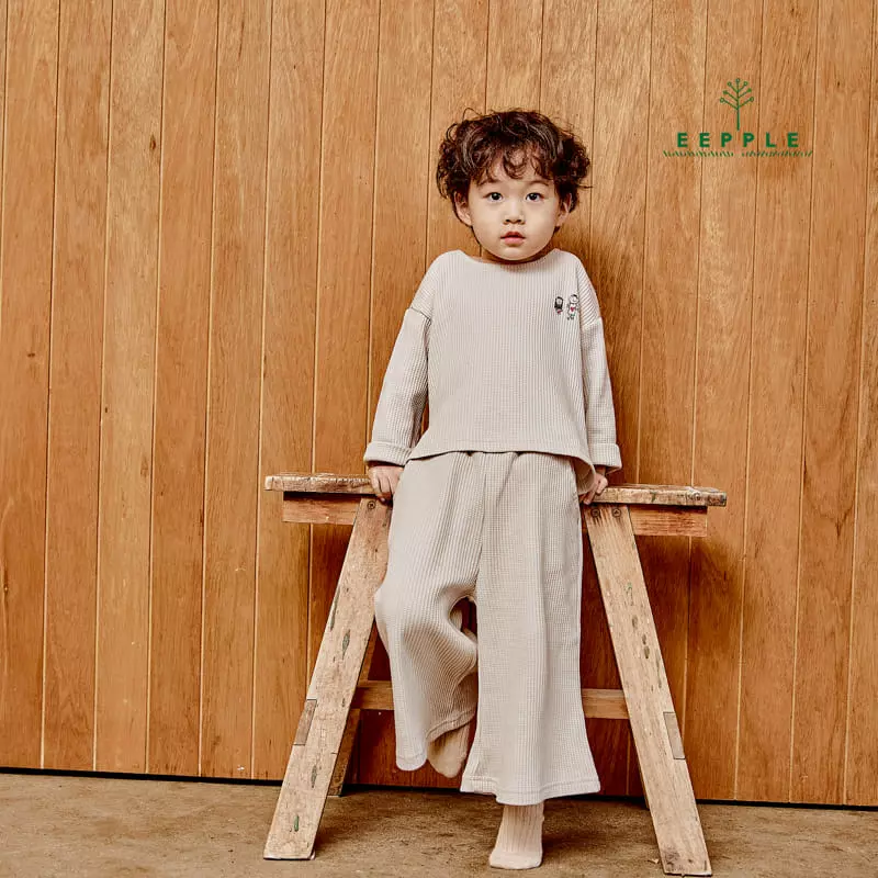 Eepple - Korean Children Fashion - #childofig - Danjjack Waffle Top Bottom Set - 4
