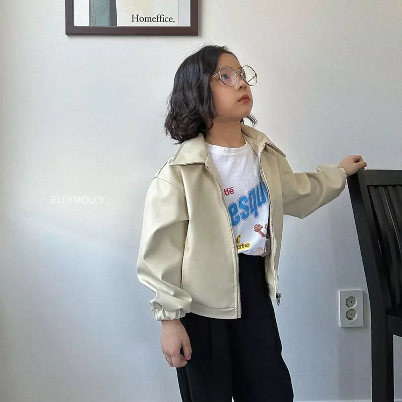 Ellymolly - Korean Children Fashion - #discoveringself - Eco Leather Jacket