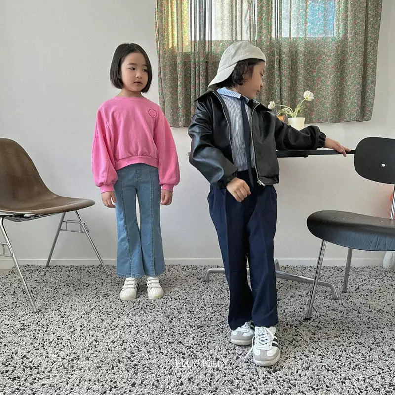 Ellymolly - Korean Children Fashion - #magicofchildhood - Crop Embroidery Sweatshirt - 9