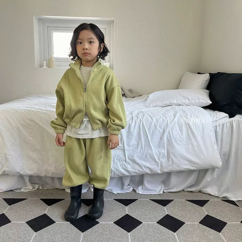 Ellymolly - Korean Children Fashion - #minifashionista - Waffle China Zip-up Jacket - 6