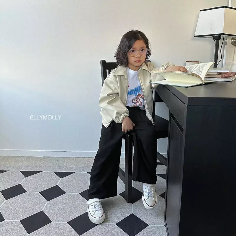 Ellymolly - Korean Children Fashion - #prettylittlegirls - Eco Leather Jacket - 10