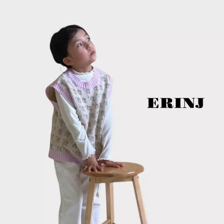 Erin J - Korean Children Fashion - #littlefashionista - Flower Knit Vest - 7